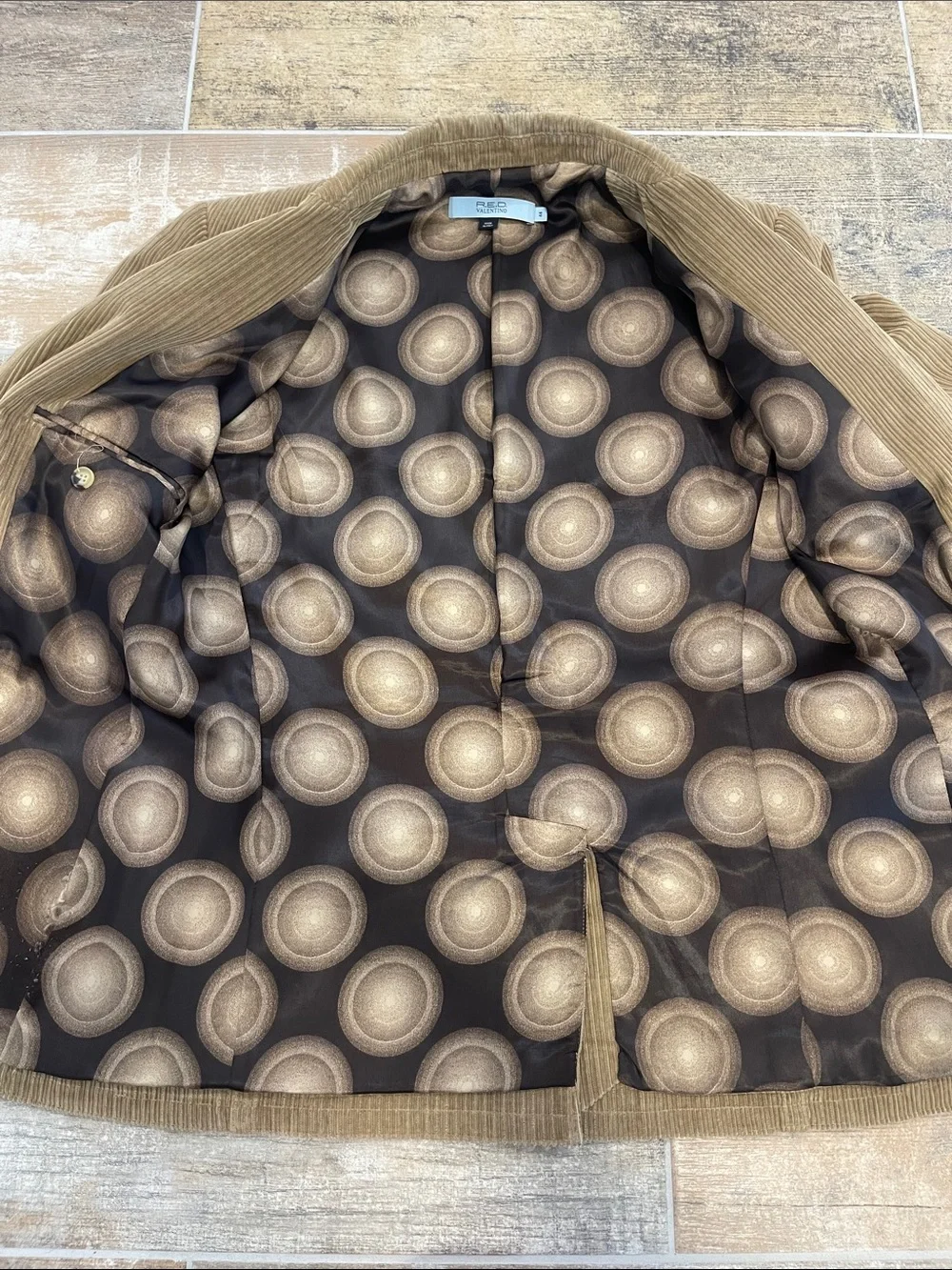 RED Valentino Corduroy Jacket in Khaki Brown 2 Button Elbow Patches Mens 44
